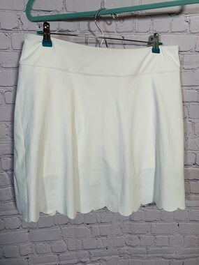 Vineyard Vines Women Performance Scallop Skort in White Cap Sz L NWT Tennis Prep